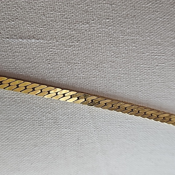 Necklace Givenchy herringbone gold plated vintage 1979 #1849 MAKE OFFER - Picture 3 of 5